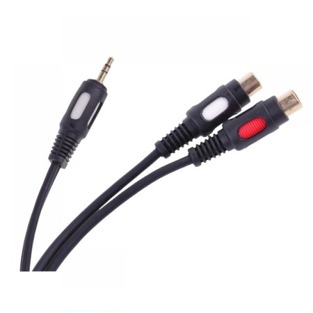Kabel Mały Jack Wtyk - 2x Chinch Gniazdo