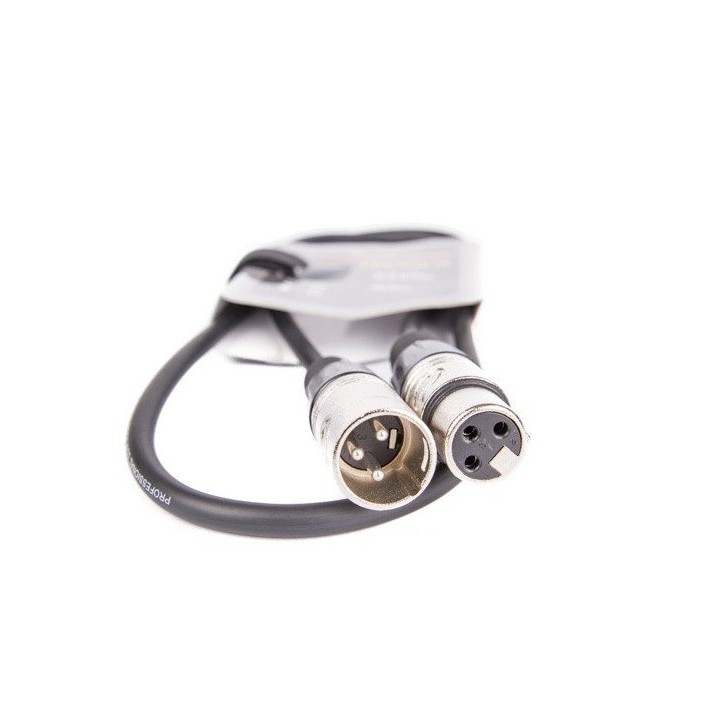Kabel XLR M - XLR F black VK 8002 1m