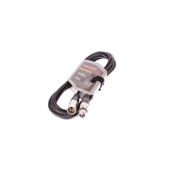 Kabel XLR M - XLR F black VK 8002 3m