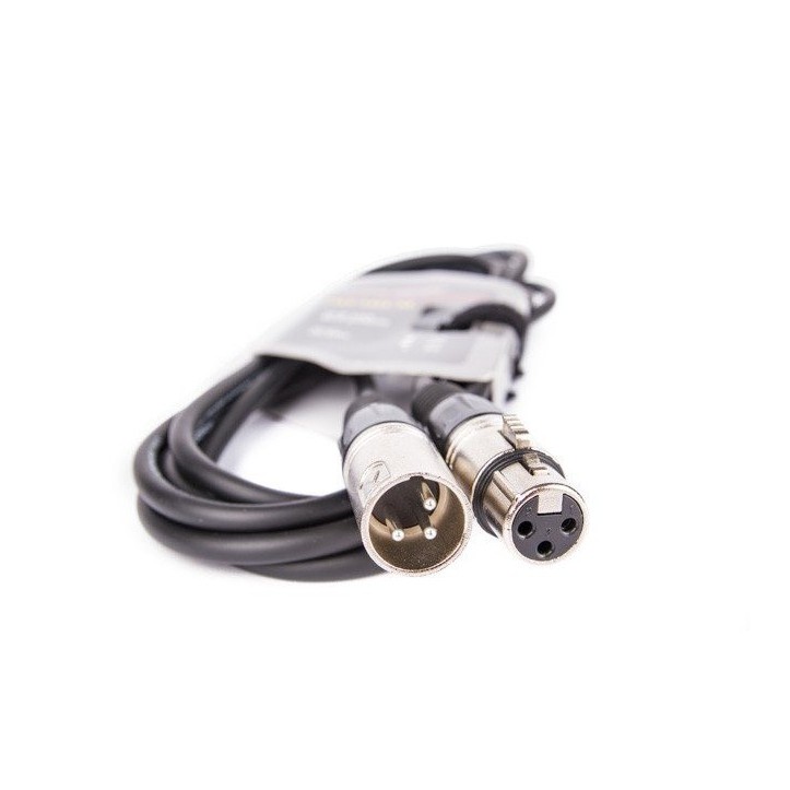 Kabel XLR M - XLR F black VK 8002 3m