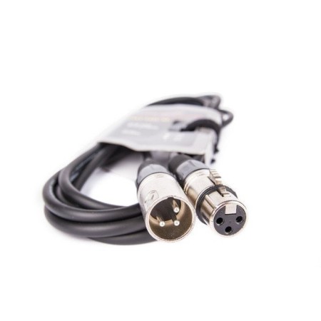 Kabel XLR M - XLR F black VK 8002 3m
