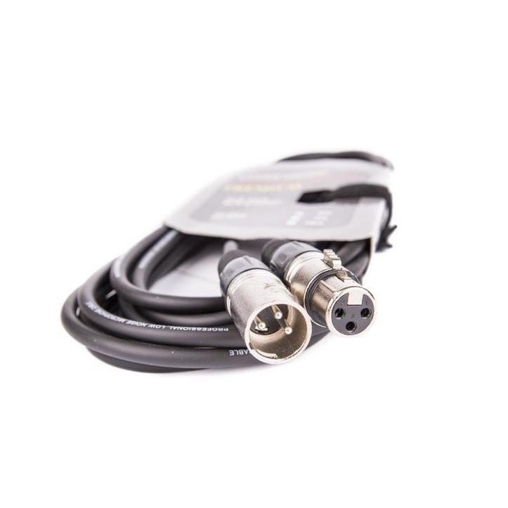 Kabel XLR M - XLR F black VK 8002 5m