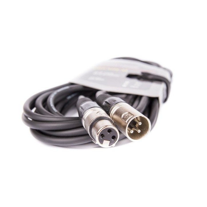 Kabel XLR M - XLR F black VK 8002 7m