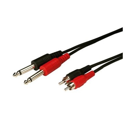 Kable połączeniowe audio 2 x wtyk RCA na 2 x wtyk 6.3mm mono