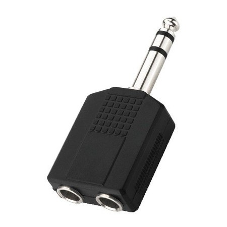 Przejściówka Wtyk 6.3mm stereo na 2x6.3mm gniazdo nakablowe mono
