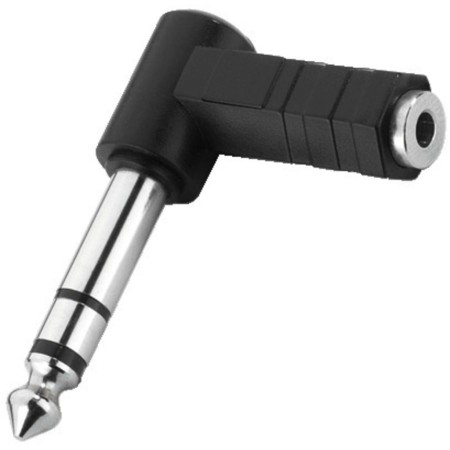 Przejściówka kątowa Wtyk 6.3mm stereo na gniazdo 3.5mm stereo