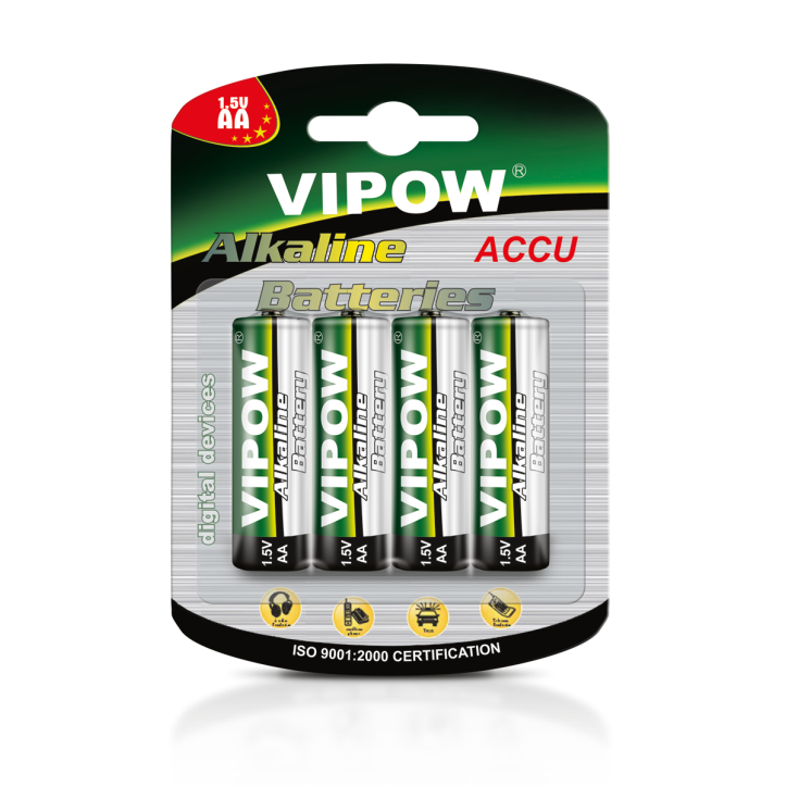 Baterie Alkaliczne VIPOW LR6 4szt / blister