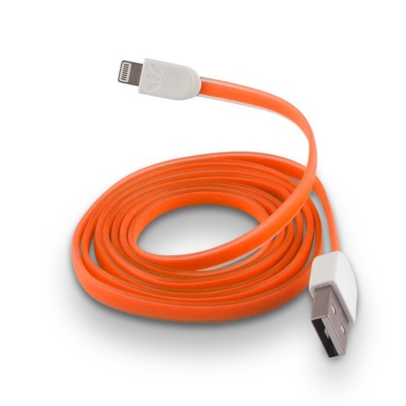 Kabel Forever do iPhone 8-PIN silikonowy płaski pomarańczowy