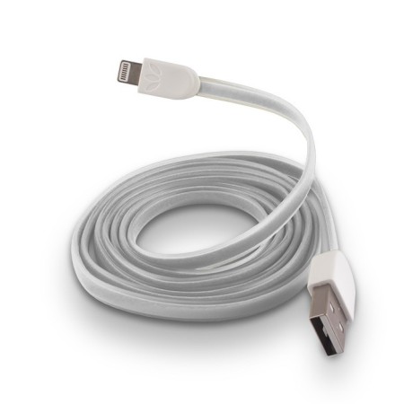 Kabel Forever do iPhone 8-PIN silikonowy płaski biały