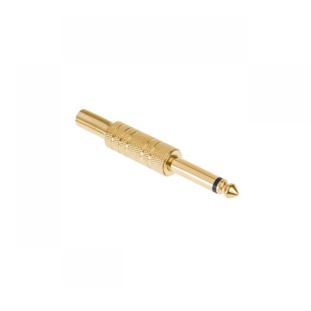 Wtyk Jack 6,3mm mono metal złoty