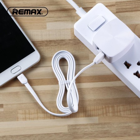 Ładowarka sieciowa - 2xUSB 2,4A RP-U215 + kabel Typ C Biały