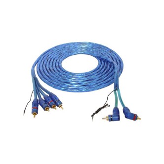Kabel 4 x RCA - 2 x RCA kątowe + żyła 5m