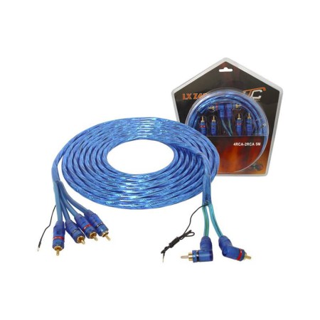 Kabel 4 x RCA - 2 x RCA kątowe + żyła 5m