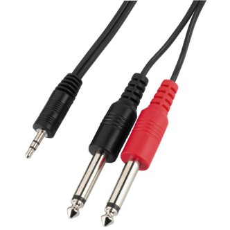 Kable połączeniowe audio 1 x wtyk 3.5mm stereo na 2 x wtyk 6.3mm mono
