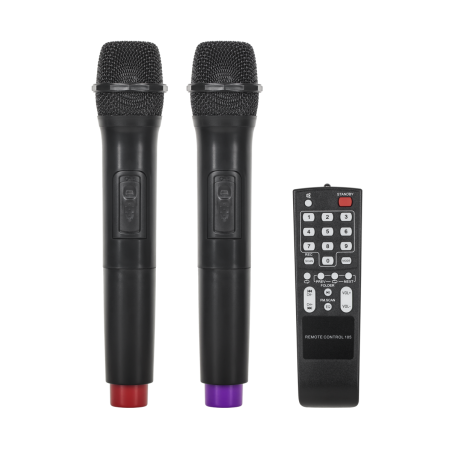 Kolumna aktywna z 2 mikrofonami bezprzewodowymi, SD, Bluetooth, USB 15" 120W