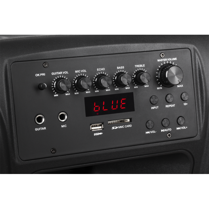 Kolumna aktywna z 2 mikrofonami bezprzewodowymi, SD, Bluetooth, USB 12"