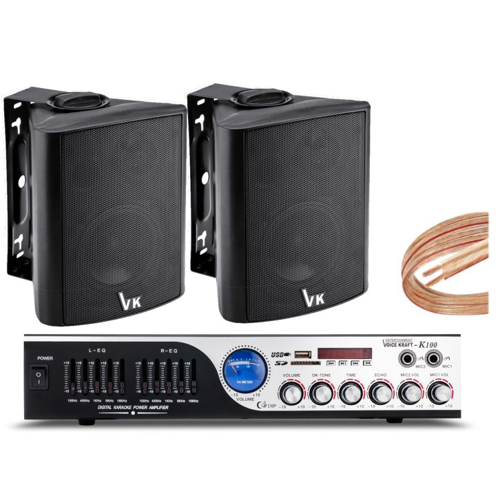 Nagłośnienie Lokalu wzmacniacz K1 + 2szt głośniki DS-501