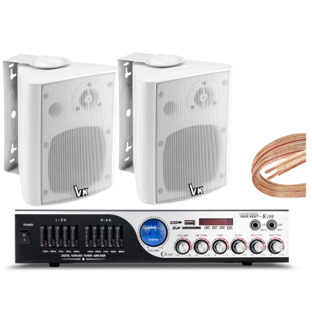 Nagłośnienie Lokalu wzmacniacz K1 + 2szt głośniki DS-501