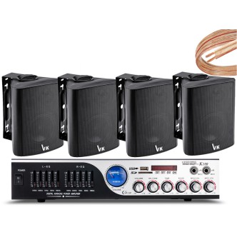 Nagłośnienie Lokalu wzmacniacz K1 + 4szt głośniki DS-501