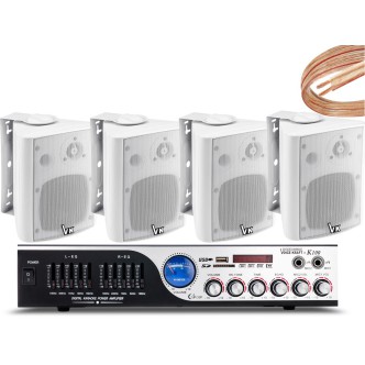 Nagłośnienie Lokalu wzmacniacz K1 + 4szt głośniki DS-501