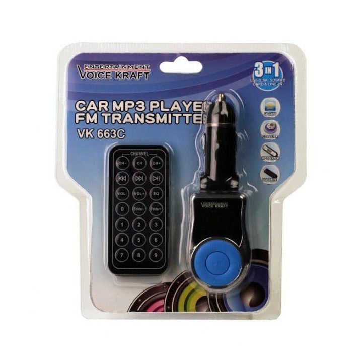 Transmiter USB AUX VK T-663 C BLUE