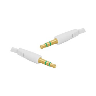 Kabel jack 3.5mm - jack 3.5mm płaski biały 1m
