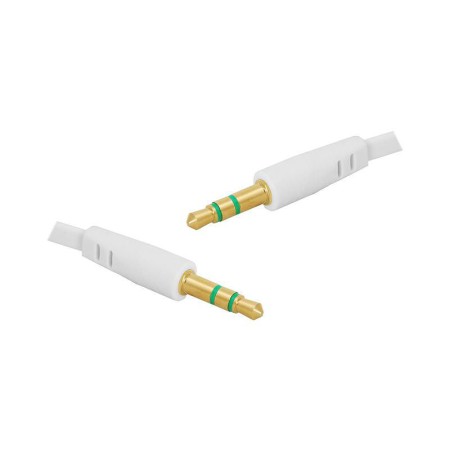 Kabel jack 3.5mm - jack 3.5mm płaski biały 1m