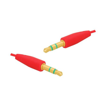 Kabel jack 3.5mm - jack 3.5mm płaski czerwony 1m