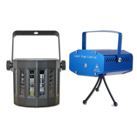 LED Derby mini efekt + Projektor Laserowy zestaw świateł Disco