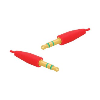 Kabel jack 3.5mm - jack 3.5mm płaski czerwony 1.5m