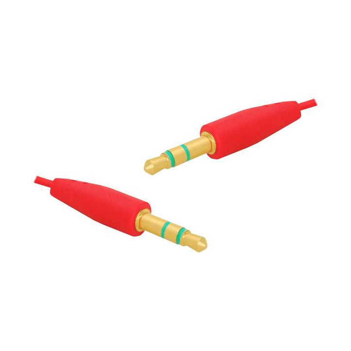 Kabel jack 3.5mm - jack 3.5mm płaski czerwony 1.5m