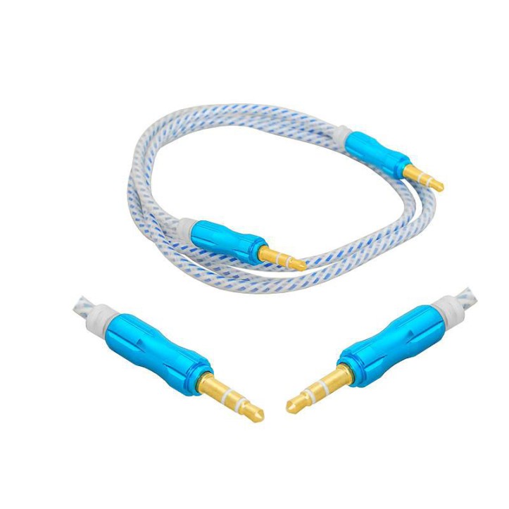 Kabel jack 3.5mm - jack 3.5mm 1m w oplocie HQ