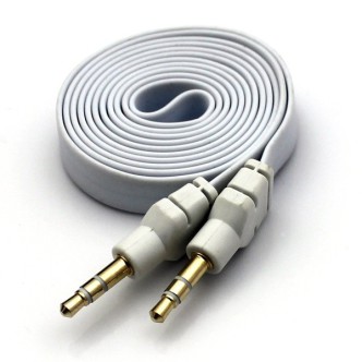 Kabel Jack 3,5 AUX płaski 1m biały