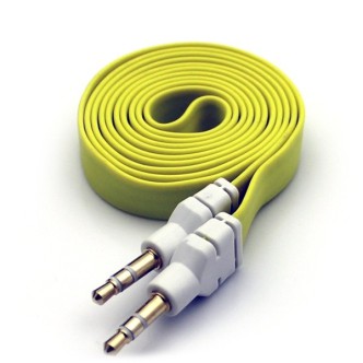 Kabel Jack 3,5 AUX płaski 1m żólty