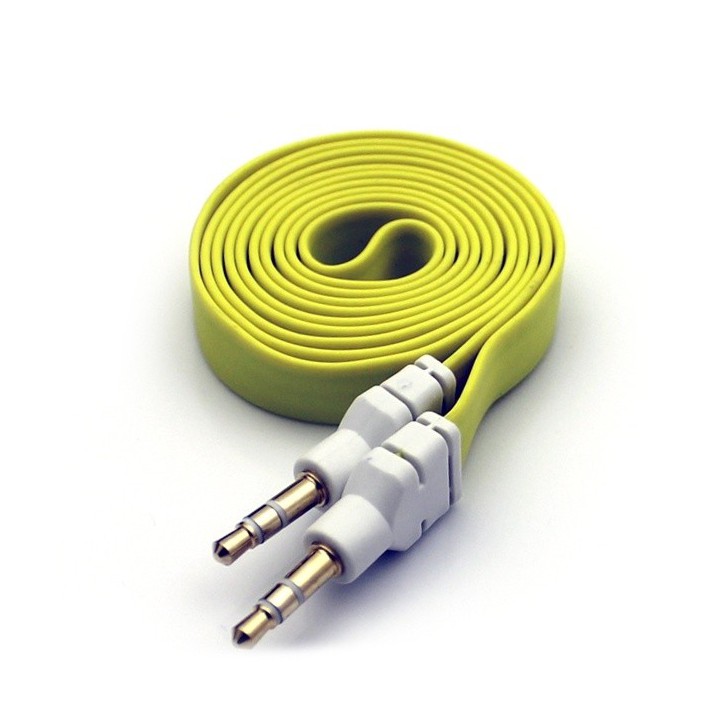 Kabel Jack 3,5 AUX płaski 1m żólty