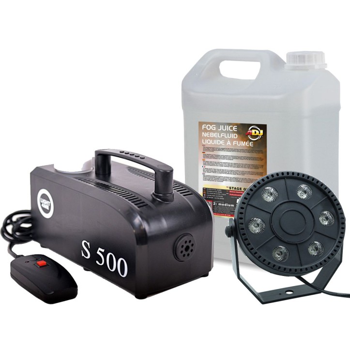 Zestaw Wytwornica Dymu S500 LED Par Mini + Płyn 5l