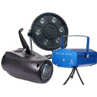 LED Airship efekt + Projektor Laserowy + LED Par Mini