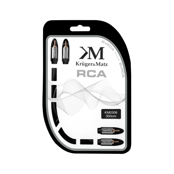 Przewód Kruger&Matz 2RCA-2RCA 3m