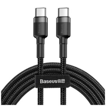 Kabel Nylonowy Baseus Cafule 60W 2X USB-C PD czarny/szary