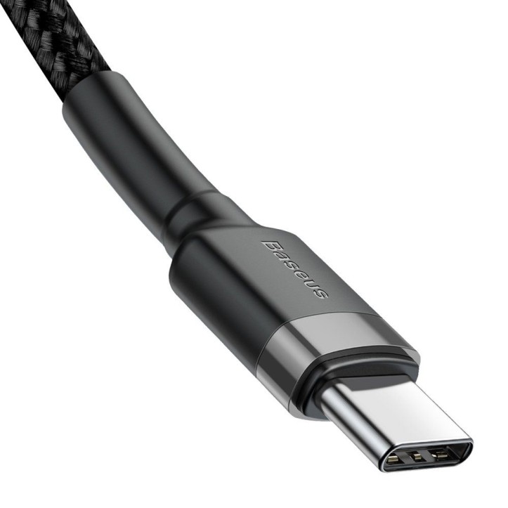 Kabel Nylonowy Baseus Cafule 60W 2X USB-C PD czarny/szary