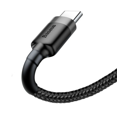 Kabel Nylonowy Baseus Cafule USB-C 3A, czarny/szary