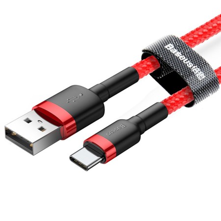 Kabel Nylonowy Baseus Cafule USB-C 3A, czerwony