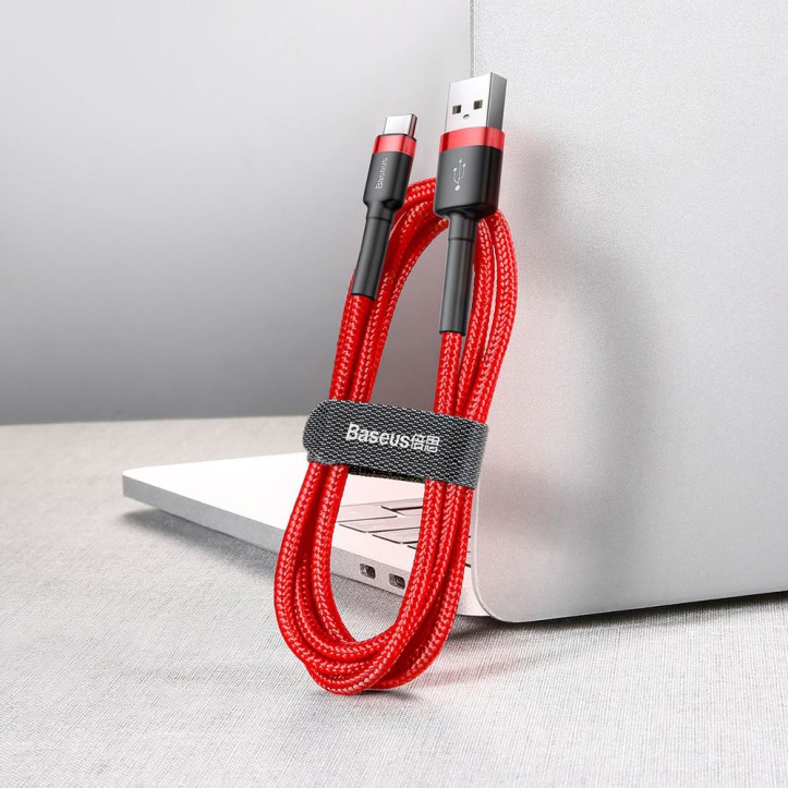 Kabel Nylonowy Baseus Cafule USB-C 3A, czerwony