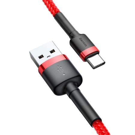 Kabel Nylonowy Baseus Cafule USB-C 3A, czerwony