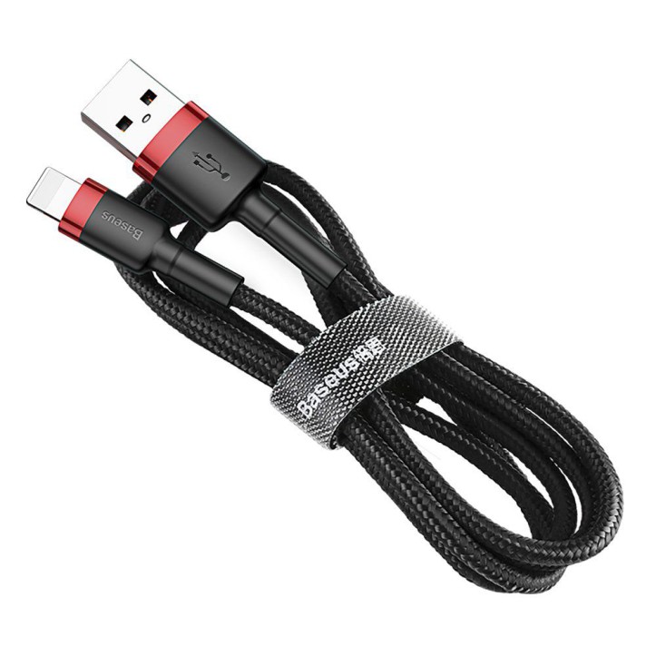Kabel Nylonowy Baseus Cafule Lightning 1,5A czarny/czerwony