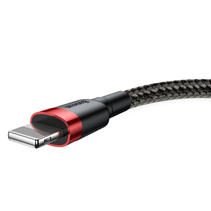 Kabel Nylonowy Baseus Cafule Lightning 1,5A czarny/czerwony