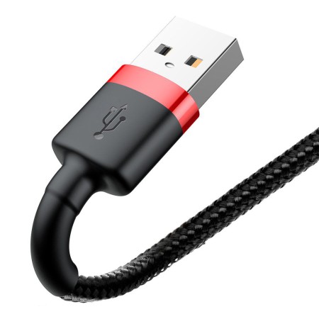 Kabel Nylonowy Baseus Cafule Lightning 1,5A czarny/czerwony