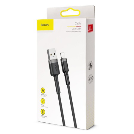 Kabel Nylonowy Baseus Cafule Lightning 1,5A czarny/szary