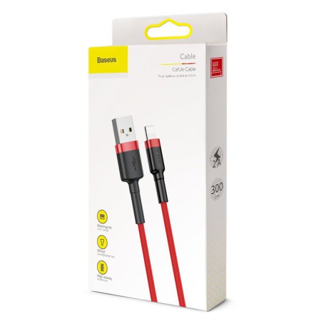 Kabel Nylonowy Baseus Cafule Lightning 1,5A czerwony