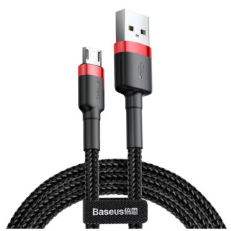 Kabel Nylonowy Baseus Cafule Micro-USB 2A czarny/czerwony